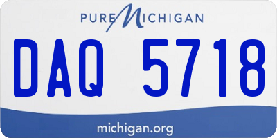 MI license plate DAQ5718
