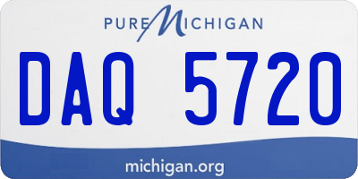 MI license plate DAQ5720