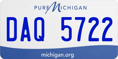 MI license plate DAQ5722