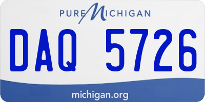 MI license plate DAQ5726
