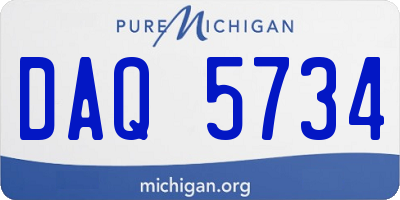 MI license plate DAQ5734