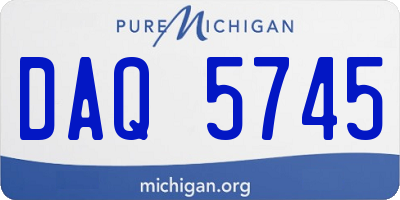 MI license plate DAQ5745