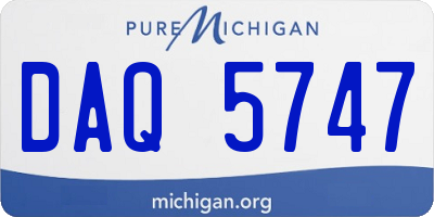 MI license plate DAQ5747