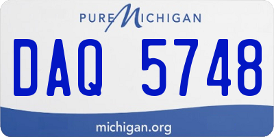 MI license plate DAQ5748