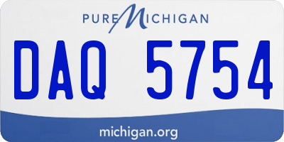 MI license plate DAQ5754