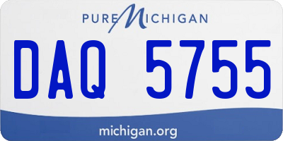 MI license plate DAQ5755