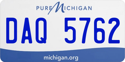 MI license plate DAQ5762