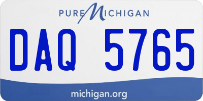 MI license plate DAQ5765