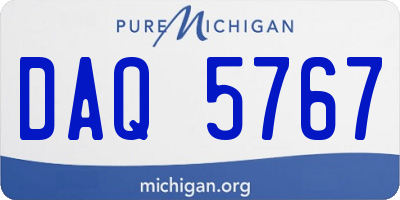 MI license plate DAQ5767