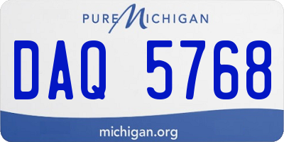 MI license plate DAQ5768