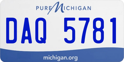 MI license plate DAQ5781
