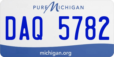 MI license plate DAQ5782