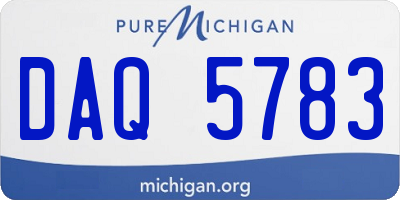 MI license plate DAQ5783