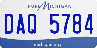 MI license plate DAQ5784