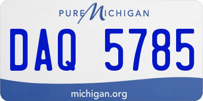 MI license plate DAQ5785