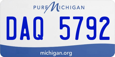 MI license plate DAQ5792