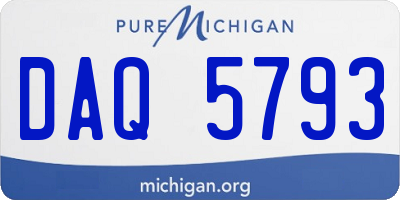 MI license plate DAQ5793