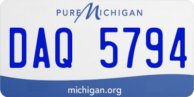 MI license plate DAQ5794