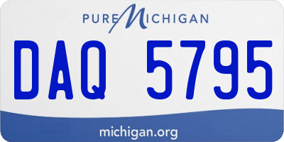 MI license plate DAQ5795