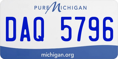 MI license plate DAQ5796