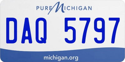 MI license plate DAQ5797