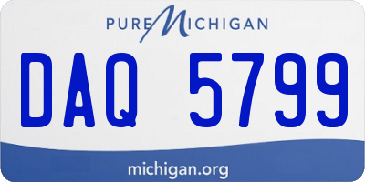MI license plate DAQ5799