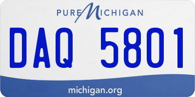 MI license plate DAQ5801