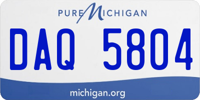 MI license plate DAQ5804
