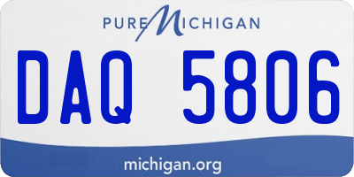 MI license plate DAQ5806