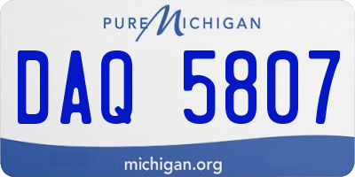 MI license plate DAQ5807