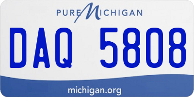 MI license plate DAQ5808