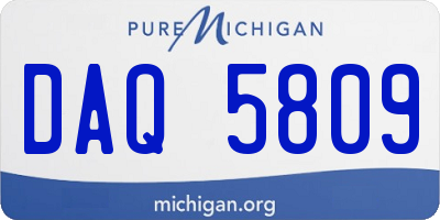 MI license plate DAQ5809