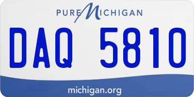 MI license plate DAQ5810