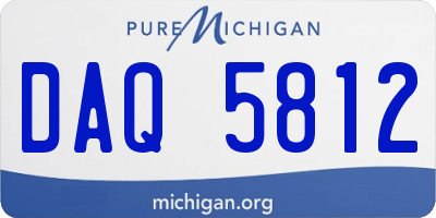 MI license plate DAQ5812