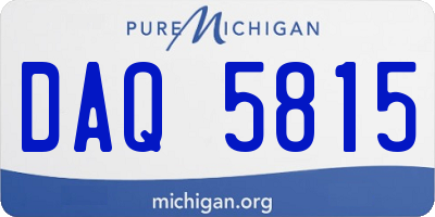 MI license plate DAQ5815