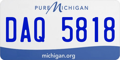 MI license plate DAQ5818