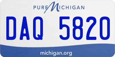 MI license plate DAQ5820