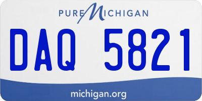 MI license plate DAQ5821
