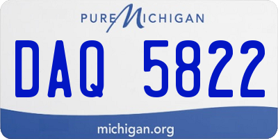 MI license plate DAQ5822