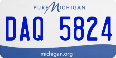 MI license plate DAQ5824