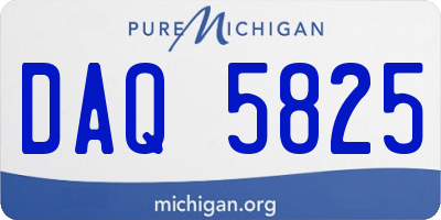 MI license plate DAQ5825