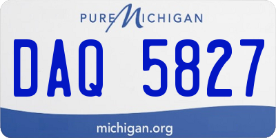MI license plate DAQ5827