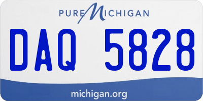 MI license plate DAQ5828