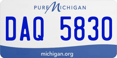 MI license plate DAQ5830