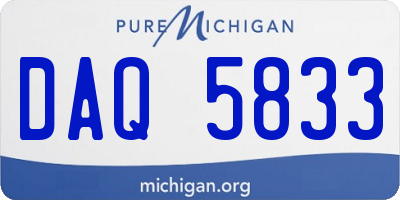 MI license plate DAQ5833