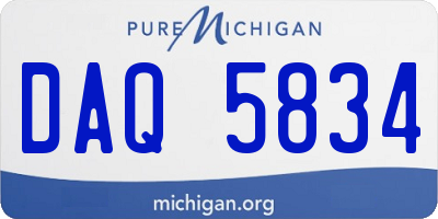 MI license plate DAQ5834