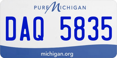 MI license plate DAQ5835