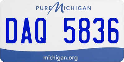 MI license plate DAQ5836