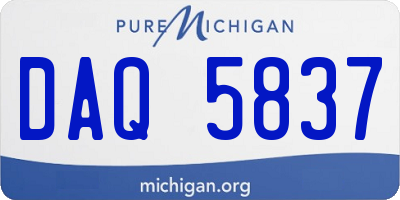 MI license plate DAQ5837