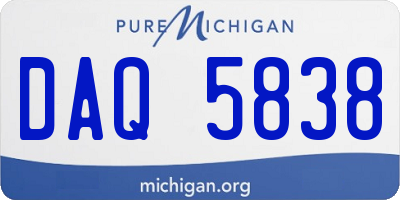MI license plate DAQ5838